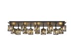 Fonte Rectangle 14 Light G9 Flush Light Satin Black / Smoke Crystal Shade Item Weight: 18.1kg