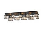 Fonte Rectangle 14 Light G9 Flush Sand Black / Clear Crystal Shade Item Weight: 18.08kg