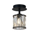 Fonte 12cm 1 Light G9 Flush Sand Black / Clear Crystal Shade