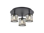 Fonte 35cm Round 3 Light G9 Flush Sand Black / Clear Crystal Shade