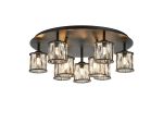 Fonte 60.8cm Round 9 Light G9 Flush Sand Black / Clear Crystal Shade