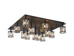 Fonte Square 13 Light G9 Flush Sand Black / Clear Crystal Shade Item Weight: 21.1kg