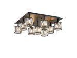 Fonte Square 9 Light G9 Flush Sand Black / Clear Crystal Shade