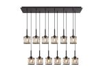 Fonte 12 Light G9 2m Linear Pendant Sand Black / Clear Crystal Shade