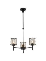 Fonte 45.5cm 3 Light G9 Telescopic/Semi Flush Sand Black / Clear Crystal Shade