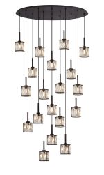 Fonte 19 Light G9 2m Oval Multiple Pendant Sand Black / Clear Crystal Shade Item Weight: 24.1kg