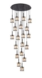 Fonte 76.8cm 19 Light G9 3.5m Round Multiple Pendant Sand Black / Clear Crystal Shade Item Weight: 25.1kg