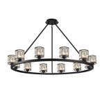 Fonte 105.8cm 12 Light Round G9 Cartwheel Light Sand Black / Clear Crystal Shade