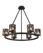 Fonte 70.8cm 6 Light Round G9 Cartwheel Light Sand Black / Clear Crystal Shade