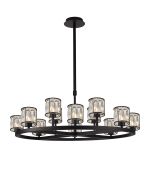 Fonte 90.8cm 8 + 4 Light Round G9 Cartwheel Light Sand Black / Clear Crystal Shade