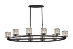 Fonte 10 Light Oval G9 Cartwheel Light Sand Black / Clear Crystal Shade