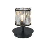 Fonte 1 Light G9 Small Touch Switch Crystal Table Lamp Sand Black & Clear Crystal Shade