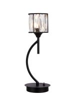Fonte 1 Light G9 Vertical Crystal Table Lamp Sand Black & Clear Crystal Shade