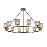 Fonte 105.8cm 12 Light Round G9 Cartwheel Light Antique Brass / Clear Crystal Shade