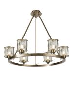 Fonte 70.8cm 6 Light Round G9 Cartwheel Light Antique Brass / Clear Crystal Shade