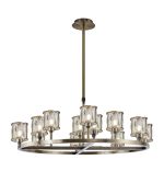 Fonte 90.8cm 8 + 4 Light Round G9 Cartwheel Light Antique Brass / Clear Crystal Shade