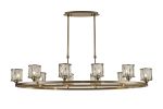 Fonte 10 Light Oval G9 Cartwheel Light Antique Brass / Clear Crystal Shade