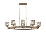 Fonte 8 Light Oval G9 Cartwheel Light Antique Brass / Clear Crystal Shade