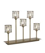 Fonte 5 Light G9 Rectangular Touch Switch Crystal Table Lamp Antique Brass & Clear Crystal Shade