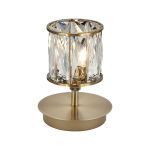 Fonte 1 Light G9 Small Touch Switch Crystal Table Lamp Antique Brass & Clear Crystal Shade