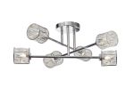 Fonte 69cm 6 Light G9 Crossed Arm Semi Flush Polished Chrome / Clear Crystal Shade