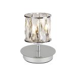 Fonte 1 Light G9 Small Touch Switch Crystal Table Lamp Polished Chrome & Clear Crystal Shade