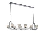 Fonte 10 Light Rectangle G9 Telescopic Light Polished Chrome / Clear Crystal Shade