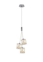 Fonte 12cm 3 Light G9 2m 1 Drop Cluster Pendant Polished Chrome / Clear Crystal Shade