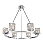 Fonte 70.8cm 6 Light Round G9 Cartwheel Light Polished Chrome / Clear Crystal Shade
