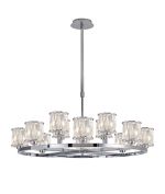 Fonte 90.8cm 8 + 4 Light Round G9 Cartwheel Light Polished Chrome / Clear Crystal Shade