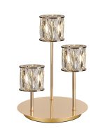 Fonte 3 Light G9 Round Touch Switch Crystal Table Lamp French Gold & Clear Crystal Shade