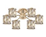 Fonte 51.8cm 6 Light G9 Semi Flush French Gold / Clear Crystal Shade