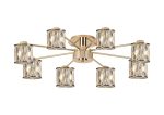 Fonte 76.8cm 8 Light G9 Semi Flush French Gold / Clear Crystal Shade