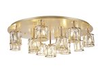 Fonte 80.8cm Round 13 Light G9 Flush French Gold / Clear Crystal Shade Item Weight: 18.26kg