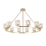 Fonte 105.8cm 12 Light Round G9 Cartwheel Light French Gold / Clear Crystal Shade