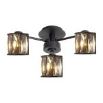 Fonte 44.2cm 3 Light G9 Semi Flush Sand Black / Smoked Crystal Shade