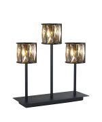 Fonte 3 Light G9 Rectangular Touch Switch Crystal Table Lamp Sand Black & Smoked Crystal Shade