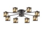Fonte 76.8cm 8 Light G9 Semi Flush Sand Black / Smoked Crystal Shade
