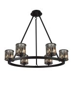 Fonte 70.8cm 6 Light Round G9 Cartwheel Light Sand Black / Smoked Crystal Shade