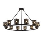 Fonte 105.8cm 12 Light Round G9 Cartwheel Light Sand Black / Smoked Crystal Shade