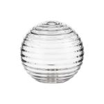 Notte 12cm Ribbed Round Glass Shade (B), Clear