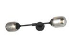 Notte Ceiling/Wall Light Linear, 2 Light G9, IP44, Satin Black/Smoke Smooth Tubular Glass