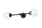Notte Ceiling/Wall Light Linear, 2 Light G9, IP44, Satin Black/Clear Waved Round Glass