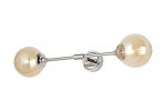 Notte Ceiling/Wall Light Linear, 2 Light G9, IP44, Polished Nickel/Amber Smooth Round Glass