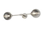 Notte Ceiling/Wall Light Linear, 2 Light G9, IP44, Polished Nickel/Smoke Ribbed Round Glass