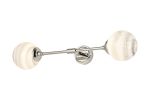 Notte Ceiling/Wall Light Linear, 2 Light G9, IP44, Polished Nickel/Grey/White Round Marble Effect Glass
