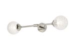 Notte Ceiling/Wall Light Linear, 2 Light G9, IP44, Polished Nickel/Clear Cross Pattern Round Glass