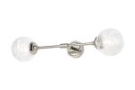 Notte Ceiling/Wall Light Linear, 2 Light G9, IP44, Polished Nickel/Clear Dune Effect Round Glass