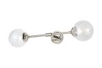 Notte Ceiling/Wall Light Linear, 2 Light G9, IP44, Polished Nickel/Clear Waved Round Glass