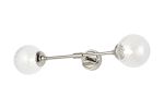 Notte Ceiling/Wall Light Linear, 2 Light G9, IP44, Polished Nickel/Clear Swirl Round Glass